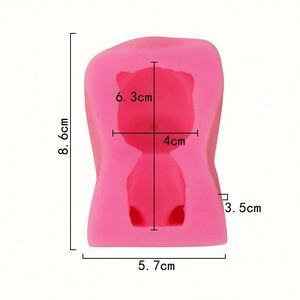 Molde de Chocolate con Forma de Oso Violento Adorable. Molde de Silicona para Encaje de Azúcar, Herramientas 3D para Pastel de Cola de Sirena, OEM/ODM - Product Image 2