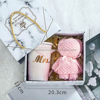 Regalos de San Valentín, Boda, Cumpleaños para Mujeres, Damas de Honor, Set de Caja de Regalo Promocional - Taza de Vidrio Personalizada con Serigrafía