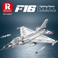 Reobrix 33027 Série Militaire F-16 Blocs de Construction Modèle Briques MOC Jouets Puzzle Éducatifs pour Adultes Cadeau