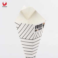 Emballage de fast-food personnalisable Boîte à cônes jetables gaufres frites Papier kraft résistant à l'huile Options de taille d'usine
