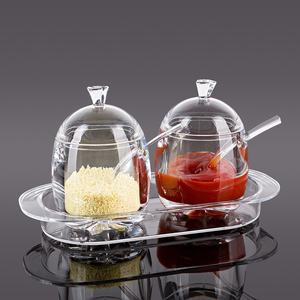 <span class=keywords><strong>Set</strong></span> Ecologico per Conservazione Alimenti in Cucina, Organizzatore Classico in Acrilico per Spezie, Contenitori Trasparenti per Sale, Zucchero e Spezie - Product Image 2