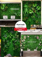 Dinding Tanaman Buatan, Tanaman Hijau Plastik, Bunga Plastik, Rumput Plastik, Dekorasi Dinding untuk Balkon dan Halaman