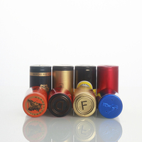 Capsule de bouteille de liqueur de vin en aluminium transparent en PVC thermorétractable taille 30*60mm 30*50mm logo personnalisé