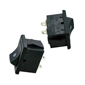 Mini boyut paneli açılış 13mm * 19mm CUL VDE sertifikalı 20A kısa 2-pin kaynak teli tüm siyah rocker anahtarı