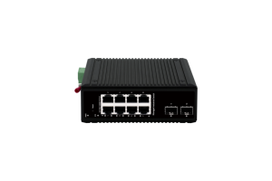 Managed Industrial Switch 8x1000Mbps RJ45 2xSFP Fiber Ports 24V DC Metal Din Rail Mount Web Managed L2 Enterprise Switch - Product Image 1
