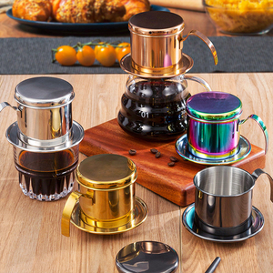Cafetera <span class=keywords><strong>de</strong></span> goteo manual portátil <span class=keywords><strong>de</strong></span> acero inoxidable, reutilizable, <span class=keywords><strong>sin</strong></span> papel, con filtro vietnamita Phin, apta para lavavajillas, para una sola porción, para barista - Product Image 5