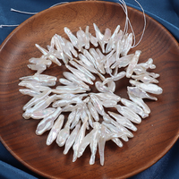 Perles d'eau douce baroques en forme de lune, blanches, de qualité supérieure AAAA, en vrac, pour la fabrication de bijoux