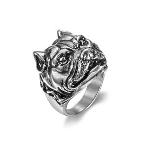 Anillo de Acero Inoxidable 316L para Hombre, Diseño Animal, Chapado en Oro de 18k, León, Cocodrilo, Dragón, Lobo, Tono Negro, Venta al por Mayor - Product Image 2