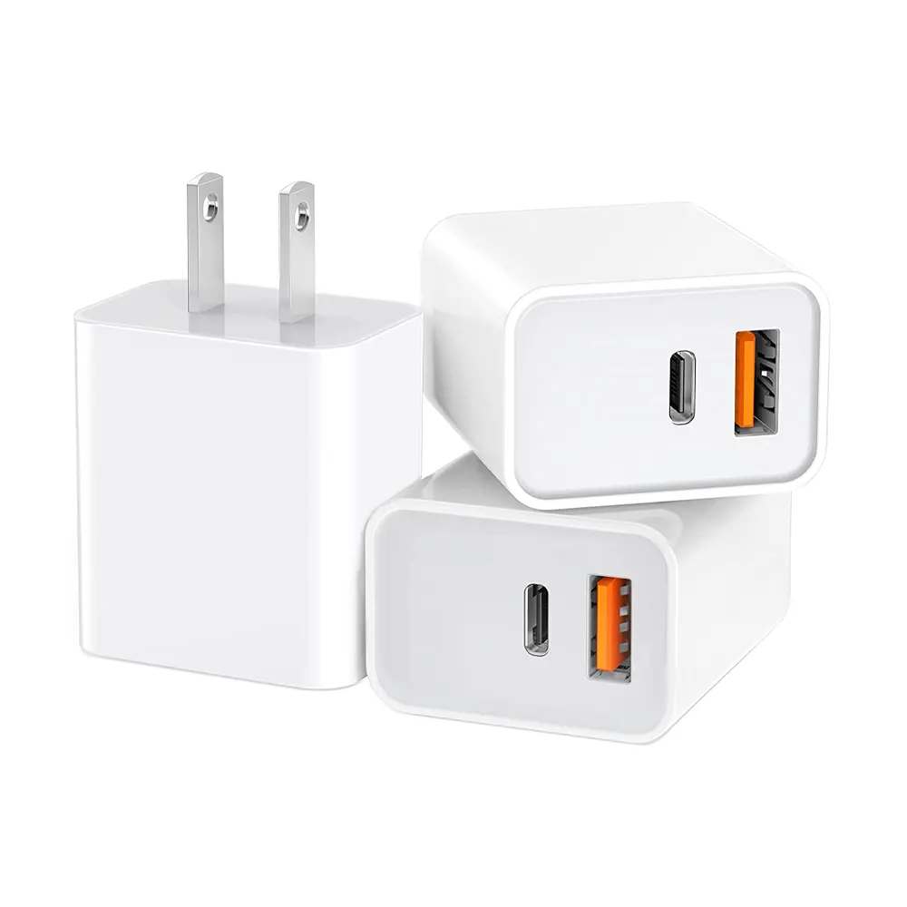 EU US UK AU Stecker Typ C / USB-Ladegerät GaN 33 W PD QC3.0 Dual-USB C Handy Schnelles Wandladegerät für iPhone 14 13 12 Serie