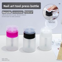 Bouteilles à pompe PP 60 ml pour nail art, livraison transfrontalière, avec bouchons verrouillables, conception anti-fuite, réutilisables pour l'eau nettoyante et l'acétone