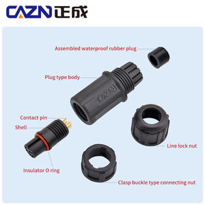 E7 防水 IP67 メス/オスコネクタ 2-19 ピンねじ込み式カップリング航空コネクタプラグ 125V/60V - Product Image 5