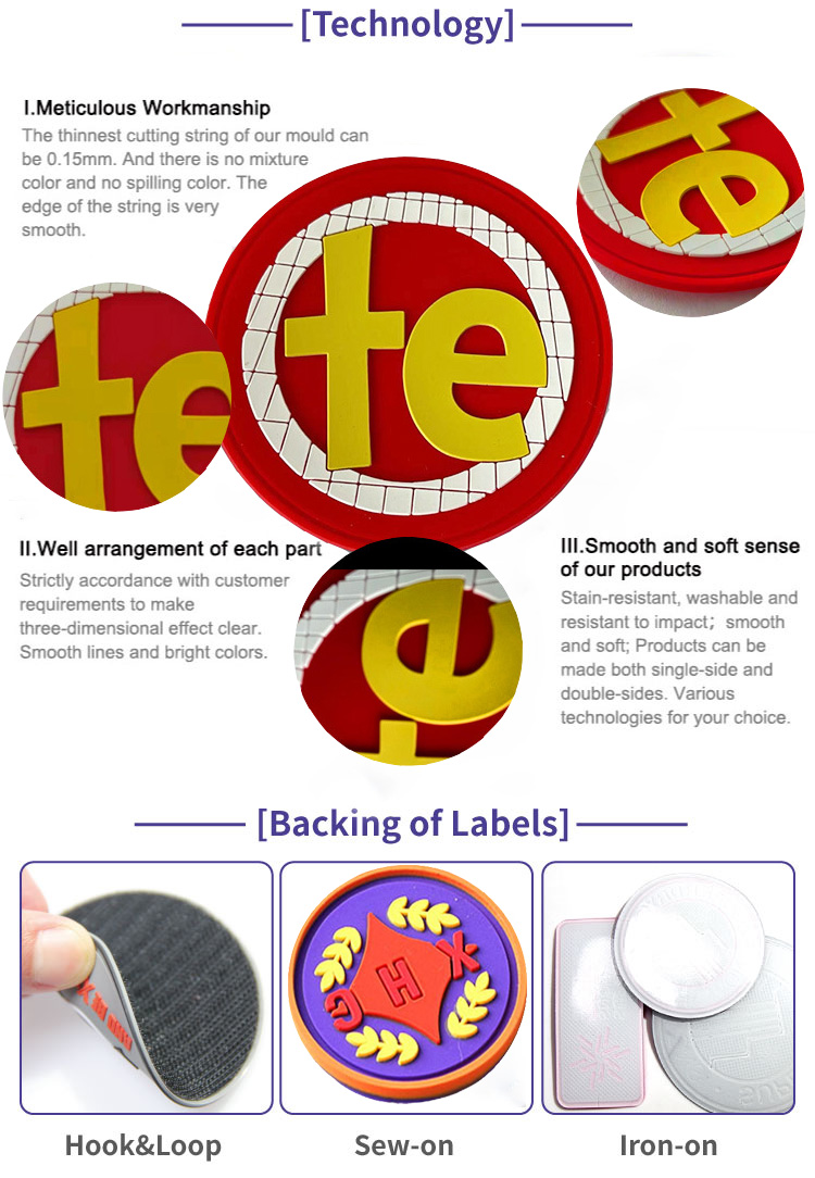 Customize 3D Silicone Patch, Garment Label, Apparel Accessories, Clothing Label Tag, Pvc Patch, Rubber Badge