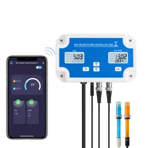 Controlador de pH ORP digital Medidor Probador Controlador de temperatura Controlador de pH hidropónico WiFi en línea