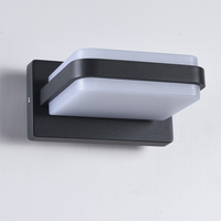 Applique Murale LED Carrée en Aluminium, Extérieure et Intérieure, IP44, Éclairage Haut et Bas, Noire, Moderne, pour Maison, Jardin, Escaliers, Chambre, Chevet, Salle de Bain