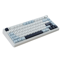 Keyboard Mekanik Gasket 75% Nirkabel Hot Swappable Gaming Keyboard dengan Knob BT/2.4GHz/USB-C Tri-Mode RGB Backlight