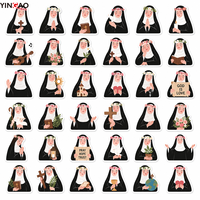 Autocollants en vinyle personnalisés de nonnes de dessins animés religieux, découpés, pour la foi chrétienne catholique, pour journalisation, scrapbooking, logo personnalisé