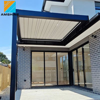 Alüminyum Açık Hava Motorlu Pergola Kamelya Elektrikli Duvara Monte Biyoklimatik Veranda Pergola Örtüsü Her Mevsim İçin