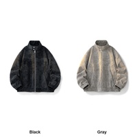 Veste grunge à col cheminée, fermeture à boutons-pression, fermeture éclair intégrale, 100 % polyester, coupe ample et décontractée, fabricant, faible MOQ, logo personnalisé