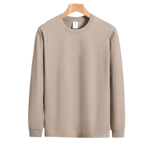 Camiseta de <span class=keywords><strong>manga</strong></span> <span class=keywords><strong>larga</strong></span> con cuello redondo para <span class=keywords><strong>hombre</strong></span>, estilo vintage, cuello redondo, color liso, 260 g, la más vendida, cálida, de capa base, con cordón ajustable - Product Image 5