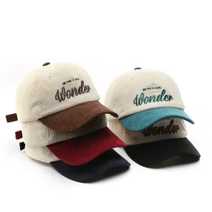 Manufacturers Trucker Hat BSCI Wholesale Custom Your Design Embroidery Logo Corduroy Dad Hat High Quality 6 Panel Baseball Cap