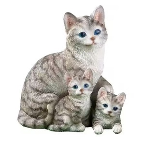 Sculpture réaliste Mama Vivid Arts <span class=keywords><strong>chat</strong></span> assis chatons Figurine mignon personnalisé <span class=keywords><strong>résine</strong></span> <span class=keywords><strong>chat</strong></span> Figurine <span class=keywords><strong>pour</strong></span> ornements extérieurs - Product Image 3