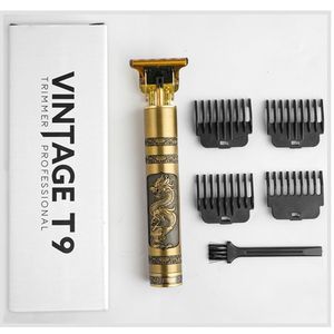 Vintage T9 Professional Hair Trimmer Metal Body With Dragon Engraving Adjustable Lengths For Men And Pets - Product Image 1