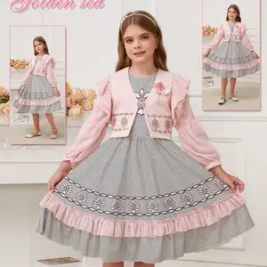 Jupe pour filles 2023 Printemps Jupe douce et minimaliste Ensemble printemps et automne pour enfants Robe pour filles