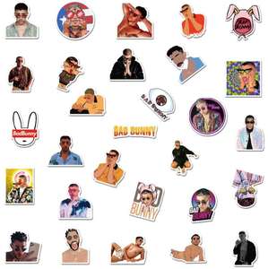 ZY0484C 50 pegatinas de <span class=keywords><strong>vinilo</strong></span> impermeables del cantante puertorriqueño <span class=keywords><strong>Bad</strong></span> <span class=keywords><strong>Bunny</strong></span> para botellas de agua, equipaje y portátiles, pegatinas de moda - Product Image 4