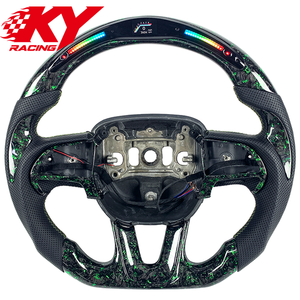 Volante LED de fibra de carbono forjado verde personalizado, adecuado para Dodge Challenger Charger Durango Hellcat SRT RT/GT 392 - Product Image 1
