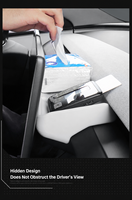 Organisateur de console centrale en silicone souple et durable pour Tesla Model Y 2025 (version rafraîchie) - Boîte de rangement pour tableau de bord ETC