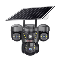 Caméra solaire extérieure VESAFE 6MP 3 objectifs 3 écrans Alarme PIR Sécurité CCTV Étanche IPC avec panneau solaire 8W Batterie 8000mAh