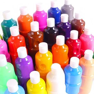 <b>Empty</b> 400Ml Flip Top <b>Plastic</b> <b>Bottles</b> Cylinder Shape For Paint Watercolor Stationery Personal Care Packaging - Product Image 2