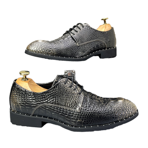 รองเท้าหนังแท้สำหรับผู้ชายรองเท้าทำงานแนวลำลองและเป็นทางการพื้นรองเท้ายางหนาแฟชั่นกันลื่นมีเชือกผูก - Product Image 1