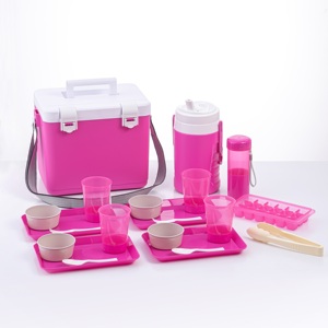 Usine en gros 17 pièces pique-nique en plein air <span class=keywords><strong>Camping</strong></span> bière refroidissement Mini voiture en plastique glacière pichet à eau ensemble - Product Image 2