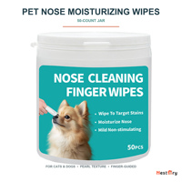 50 lingettes douces non tissées pour le nez des chiens et des chats, hydratantes, nettoyantes, parfum thé vert, formule douce, contrôle facile