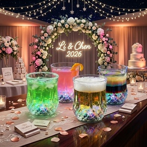 Gobelets personnalisés en plastique activés par liquide, verres LED en cristal de 7 oz pour événements festifs, décorations de Noël, fournitures de luxe - Product Image 2