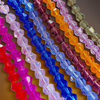 Perles en verre à double pointe, facettées en losange, brillantes, 3/4/5/6/8 mm, pour la création de bijoux, d'ornements capillaires, d'accessoires pour chaussures et vêtements