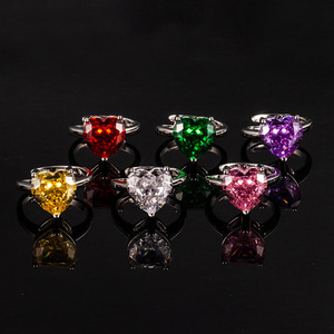 Joyería de Moda 2026, Novedades, Anillo de Cobre con Circonita Cúbica Grande de Corte Corazón de 12*12mm, Diseño para Mujer, Regalo - Product Image 3