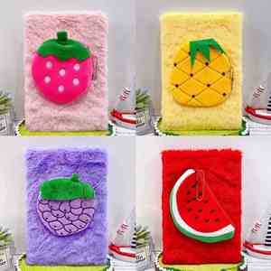 2022 Pineapple Watermelon <b>Pattern</b> Hardcover Plush Cover Notebook with Customized Color and Bag - Product Image 1