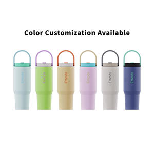 Taza de Viaje Emode OEM Design de 32 oz con Pajita Abatible Antipolvo, <span class=keywords><strong>Vaso</strong></span> Térmico de Acero Inoxidable con Asa de Transporte Fácil - Product Image 2