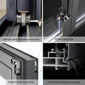 Puerta Plegable de Vidrio Doble Inteligente Hecha a Medida, Puerta de Patio Plegable de Aluminio y Vidrio para Exteriores, para Antigua y <span class=keywords><strong>Barbuda</strong></span> - Product Image 4