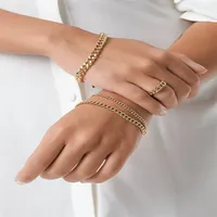 Bracelet à breloques EMANCO pour femme 4MM/6MM/8MM, classique en acier inoxydable plaqué or, accessoires de mode, vente en gros directe usine