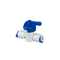 Purificateur d'eau Vanne à bille d'arrêt Tube égal 1/4 "Poussée rapide pour connecter le raccord de plomberie en plastique Vanne à bille contrôlée par lavage à contre-courant