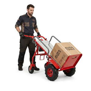 Carro Elevador Eléctrico Cerrado Tayo ET260, Capacidad de Carga de 260 kg, Plataforma Cromada Roja de Cuatro Ruedas, OEM para Uso en Almacenes - Product Image 1