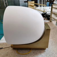 Lámpara de Pared Moderna XZ de Latón Curvado con Pantalla de Vidrio Opal Esmerilado, Lámpara LED Minimalista para Dormitorio y Baño