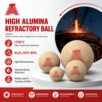 Boule réfractaire en alumine dense, sphérique, solide, résistante aux chocs thermiques et aux basses températures, à faible abrasion pour fours