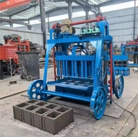 Afrique Vente à chaud Grande machine manuelle mobile de maçonnerie en briques creuses Ligne de production de briques en béton à bas prix des fabricants