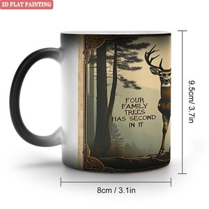 Blank <b>Ceramic</b> <b>Cup</b> 11oz Frosted Black Heat Activated Color Changing Coffee Tea Mug - Product Image 1