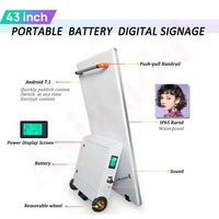 Reproductor de publicidad portátil de 43 pulgadas, quiosco de tótem móvil con batería LCD, pantalla de póster Digital para exteriores