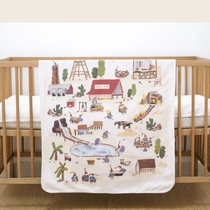 Tapis à langer portable pliable en coton biologique pour nouveau-né, matelas imperméable pour bébé, tapis de jeu - Product Image 1
